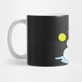 Funny Snowman Playing Water Polo Christmas T-shirt Mug